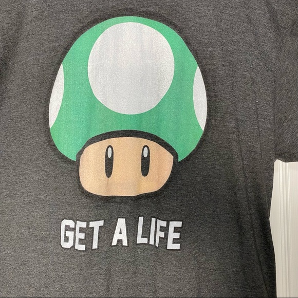 Get A Life Super Mario Nintendo Mushroom Funny T-shirt XXL - Picture 3 of 5